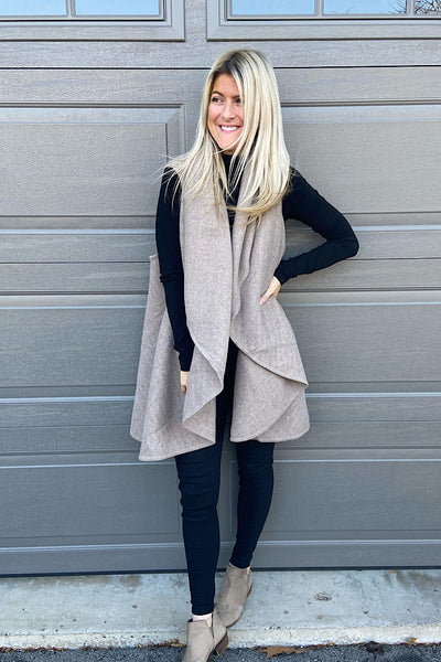 Beige Oversized Vest
