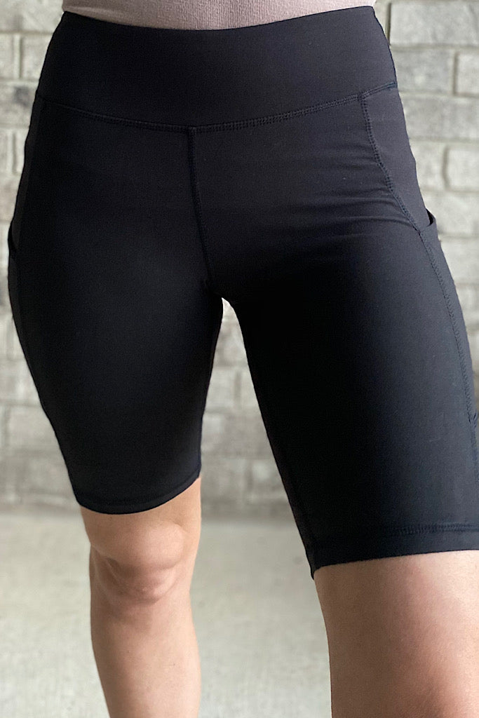 Black Buttery Soft Biker Shorts-SALE