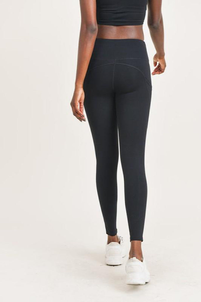 Tie-Front Highwaist Leggings with Pockets