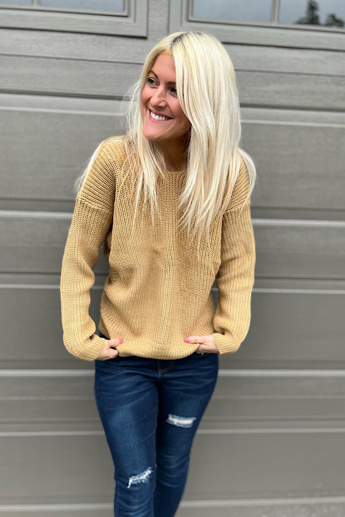 Taupe Diana Twist Sweater-SALE