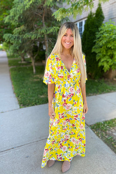 Yellow Summer Nights Maxi Dress