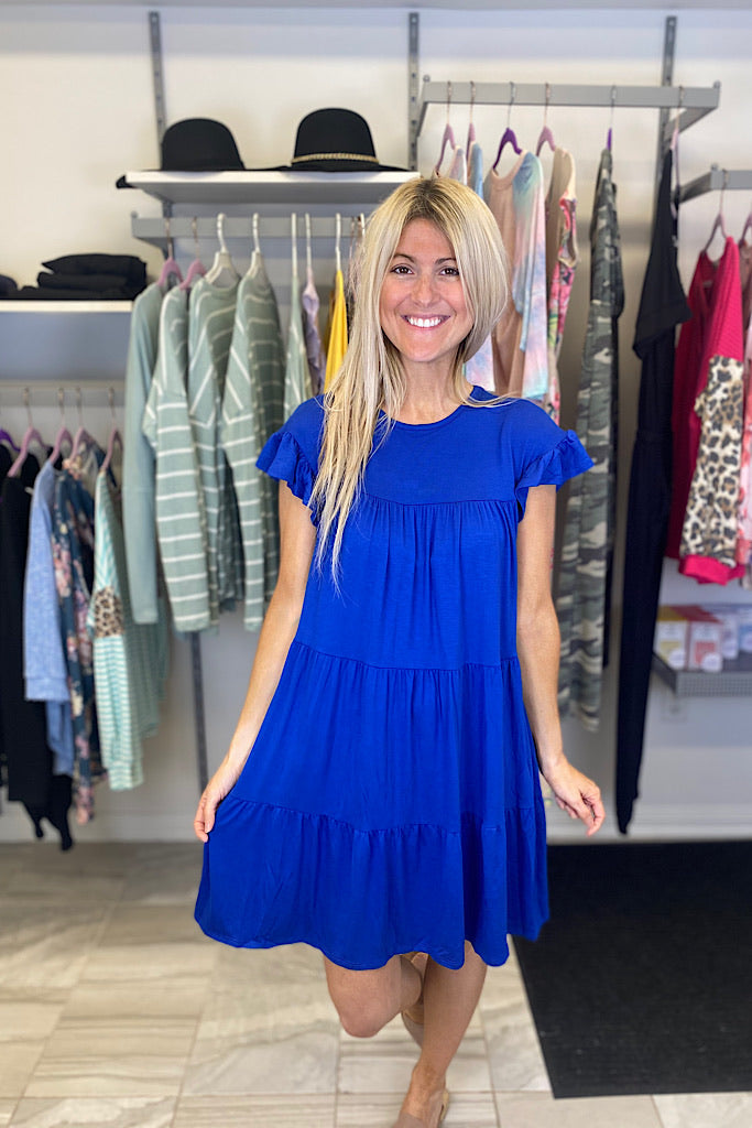 Royal Blue Sweet Tiered Dress