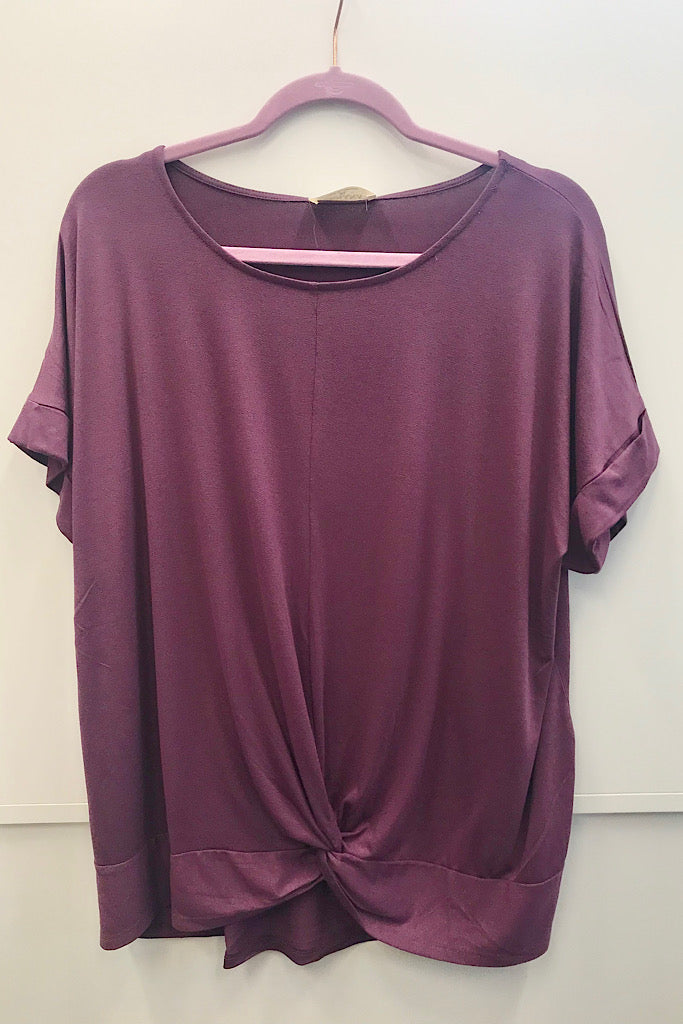 Perfection Eggplant Knot Top-SALE