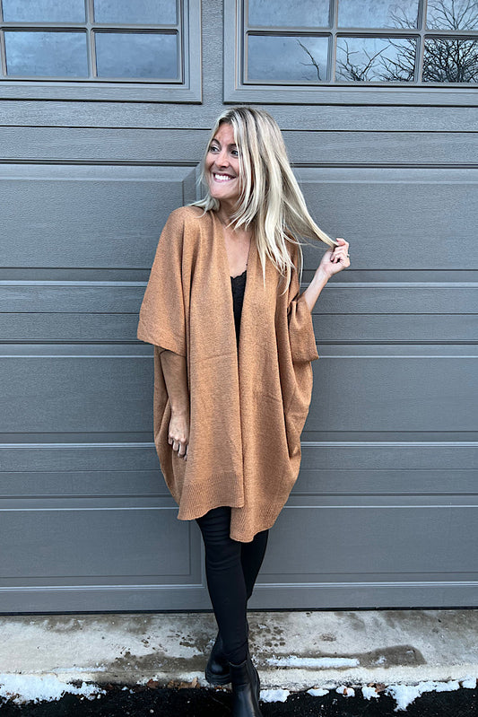 Boho Life Mocha Nice Loose Cardigan-SALE