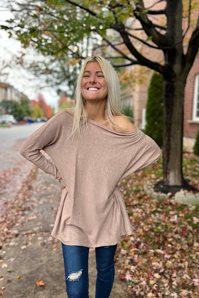 Lana Soft Luxe Latte Boatneck Dolman Sweater