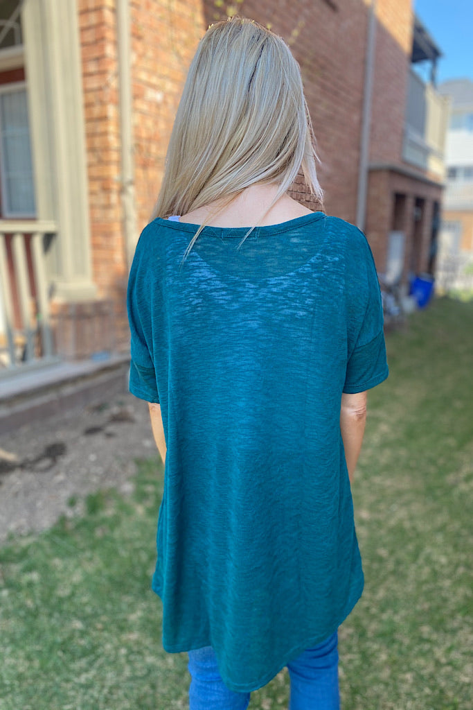 Hunter Green Trendy Boho Top-Promo