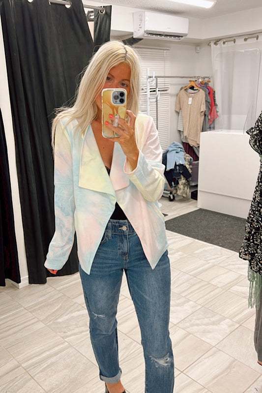 Brianna Tie Dye Blazer Jacket-Markdowns