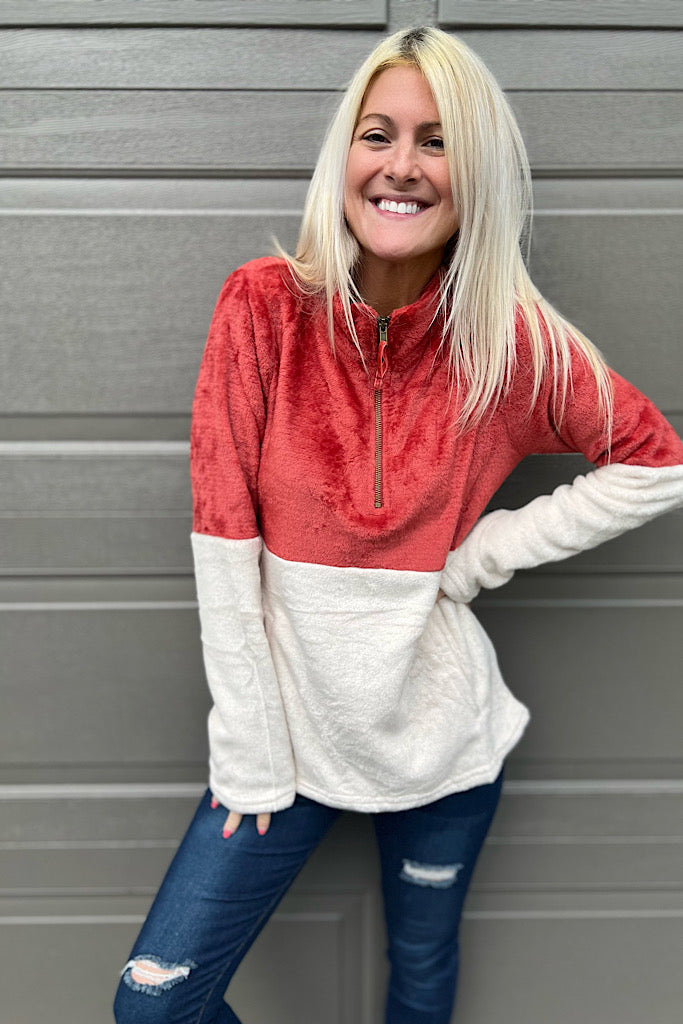 The Mary Half Zip Up Sweater-SALE
