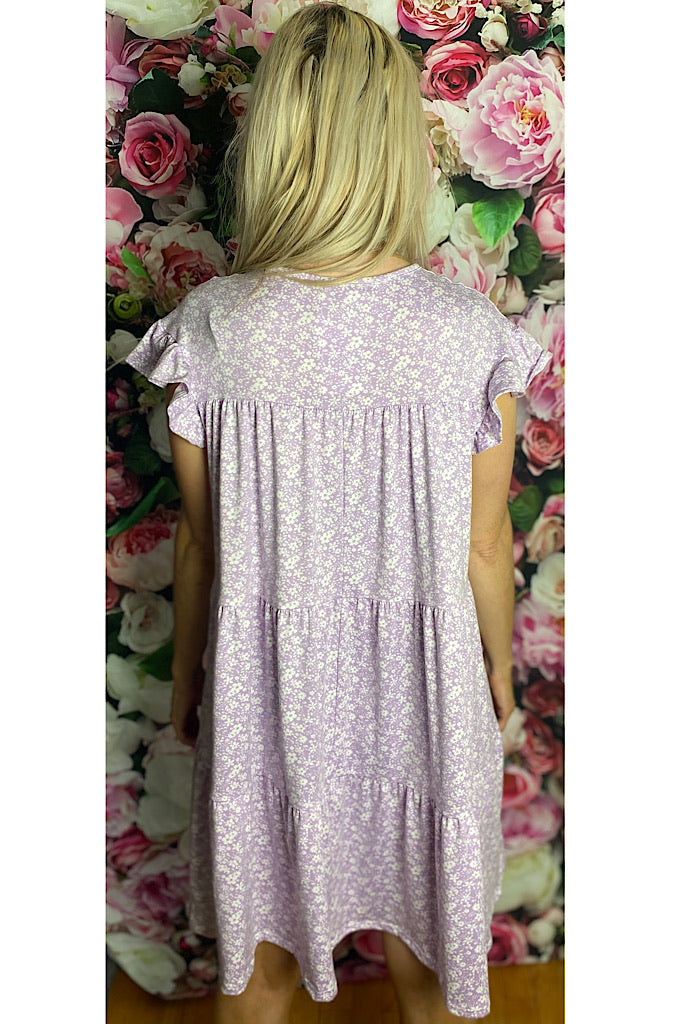 Lavender Love Floral Babydoll Dress