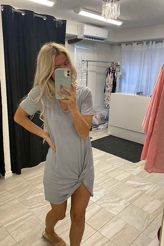 The Silver Hailey Short Knot Tunic Dress-SALE