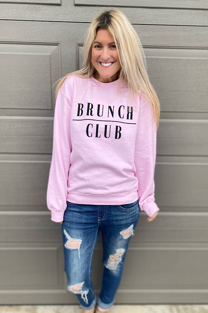 Baby Pink Brunch Club Sweatshirt- Promo