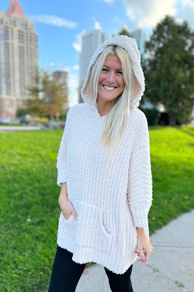 Cozy Marshmallow Poncho Hoodie Sweater