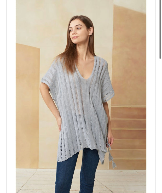 Love Boho Cover Up Top-Grey