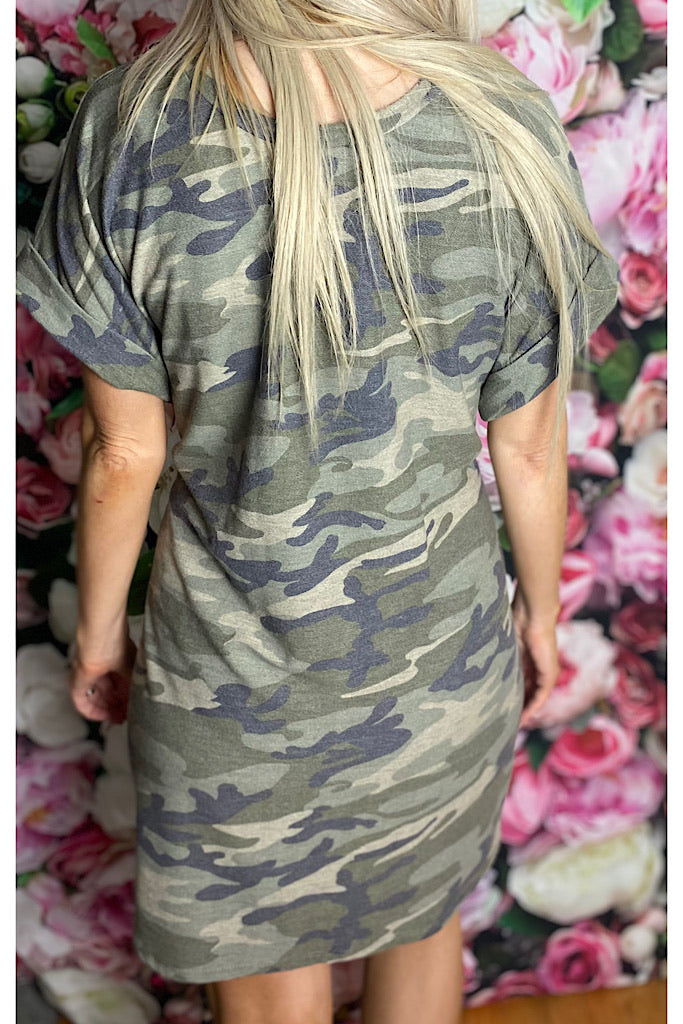 Camo Win Me Over Tie Dress