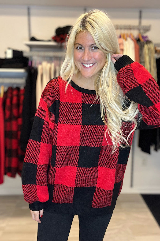 All Winter Luxe Buffalo Plaid Pullover