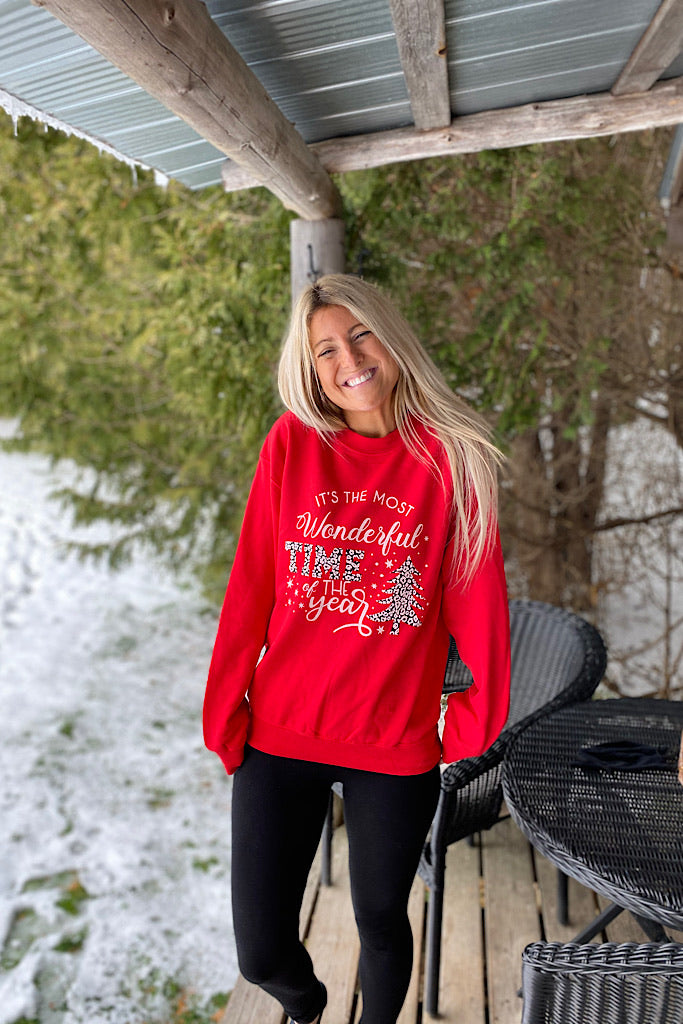 Most Wonderful Time Of The Year Sweatshirt-New Colour Red