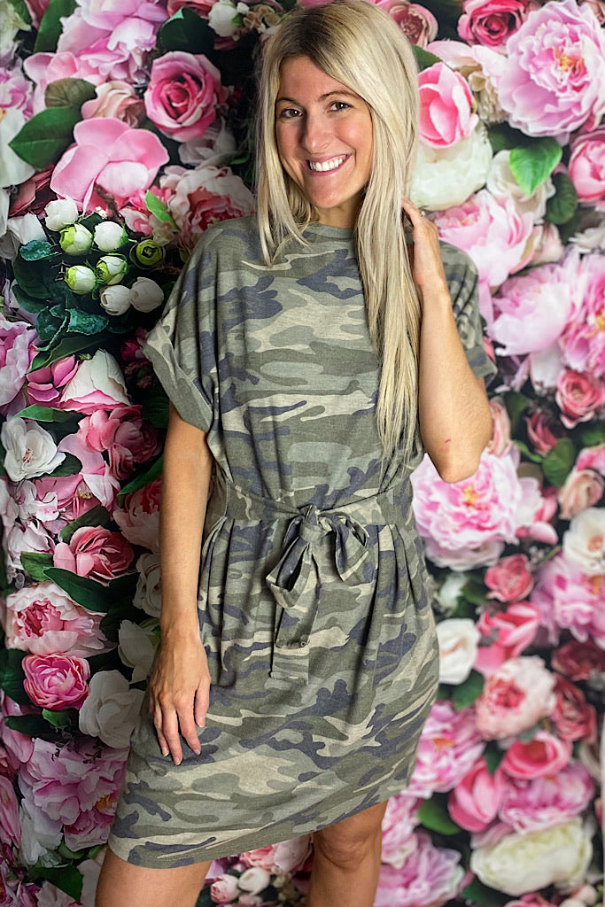 Camo Win Me Over Tie Dress