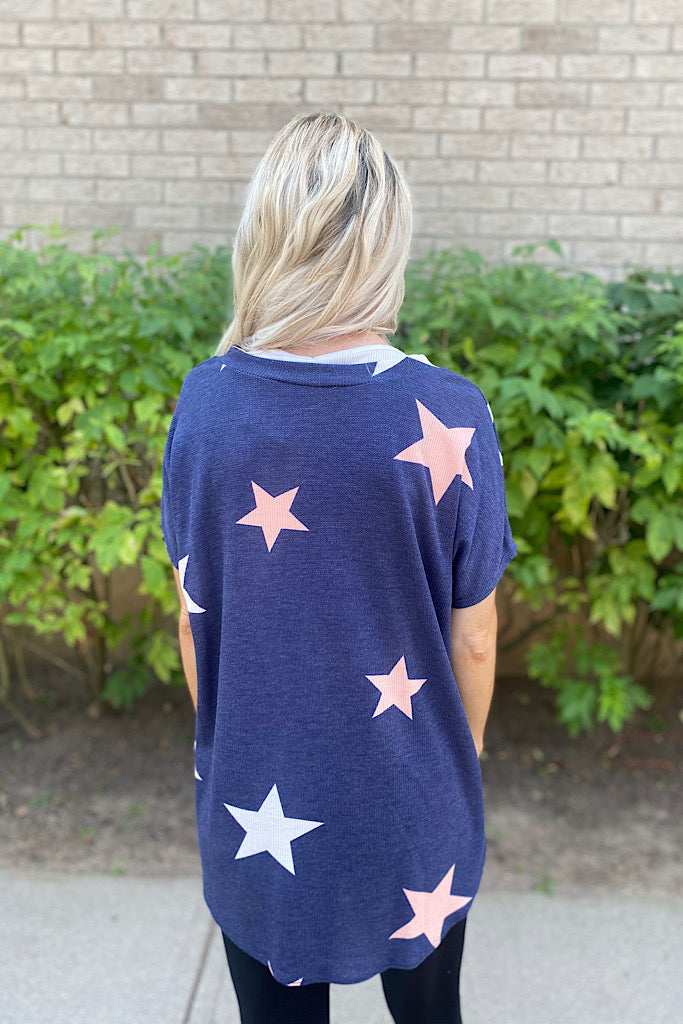 Navy Starry Adventures Loose Fit Top