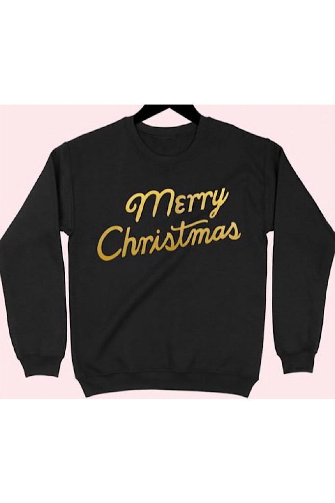 Merry Christmas-Pop Of Gold Sweatshirt