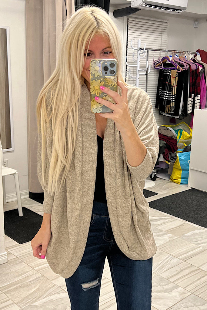 Oatmeal Brushed Always Cardigan