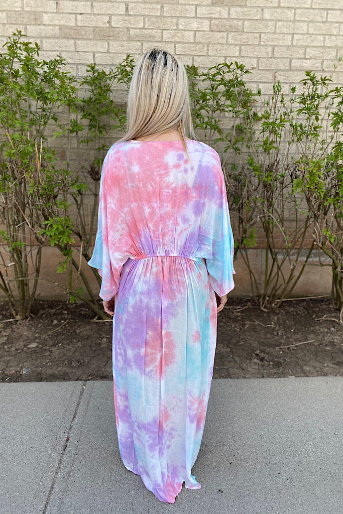 Tie dye Printed Maxi Kimono Tunic-Sale