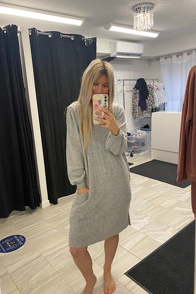 Soft Cozy Night In Sweater Dress