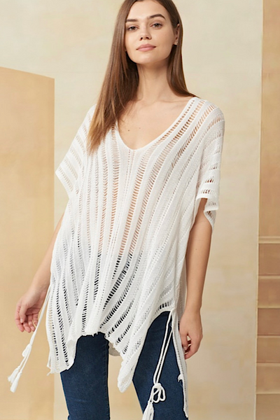 Love Boho Cover Up Top-White
