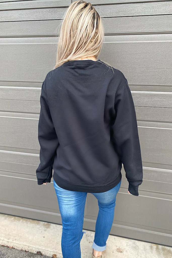 Lips Graphic Sweatshirt-Black