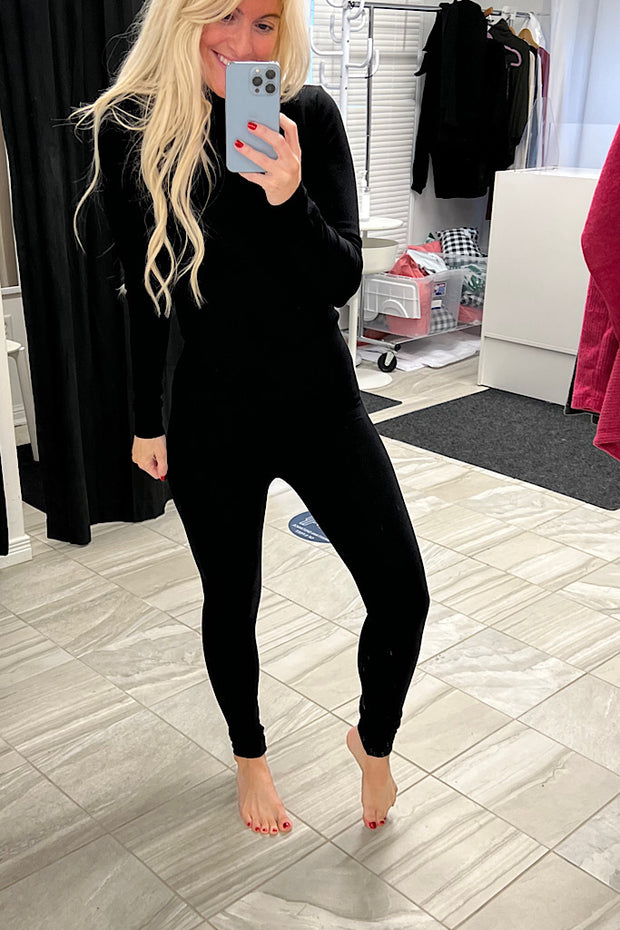 Black Bamboo High Waisted Leggings