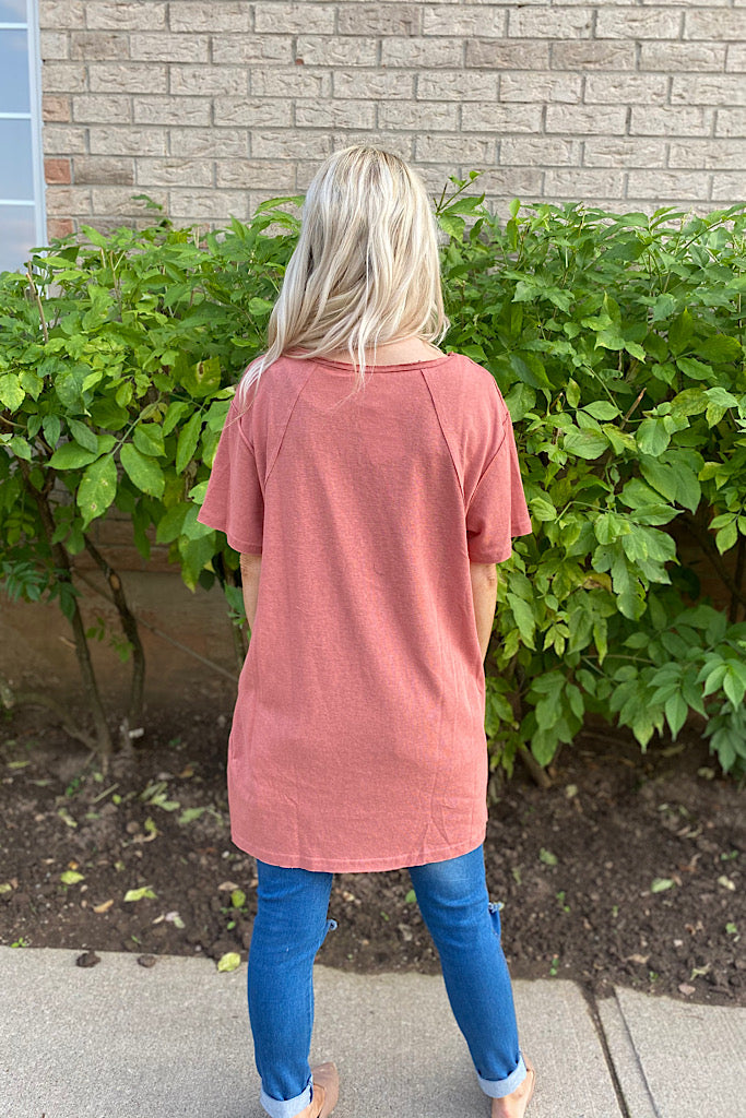 Redwood Rust Best Moments Pocket Cotton Mix Tee