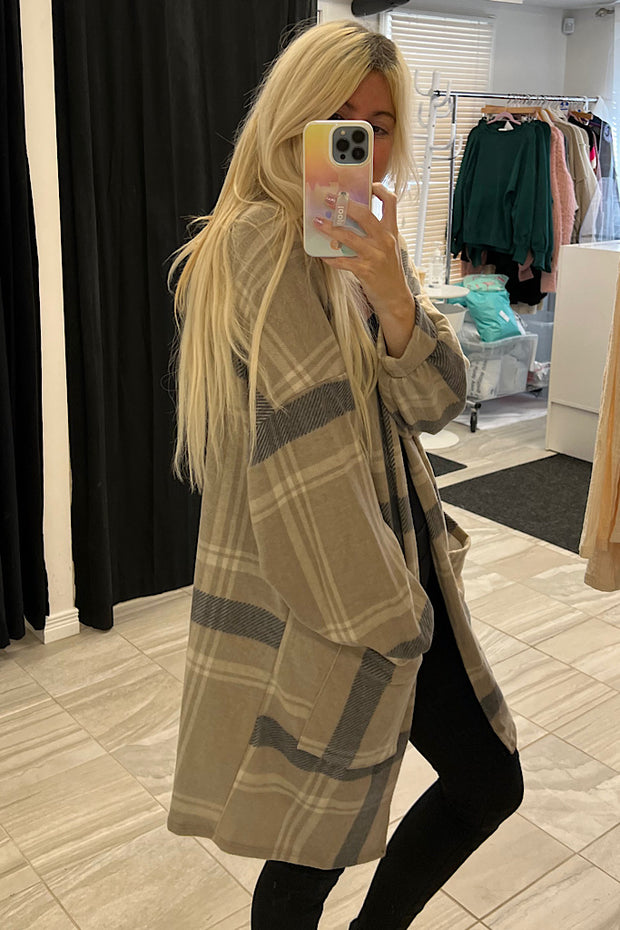 Samantha Plaid Soft Brushed Cardigan-SALE