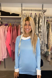 Pretty in Paradise Pullover- Baby Blue Mix