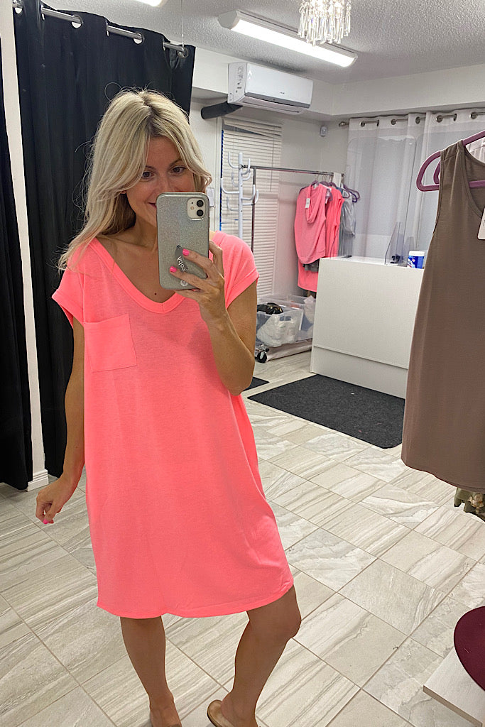 Neon Pink Dreamer Sleeveless Dress