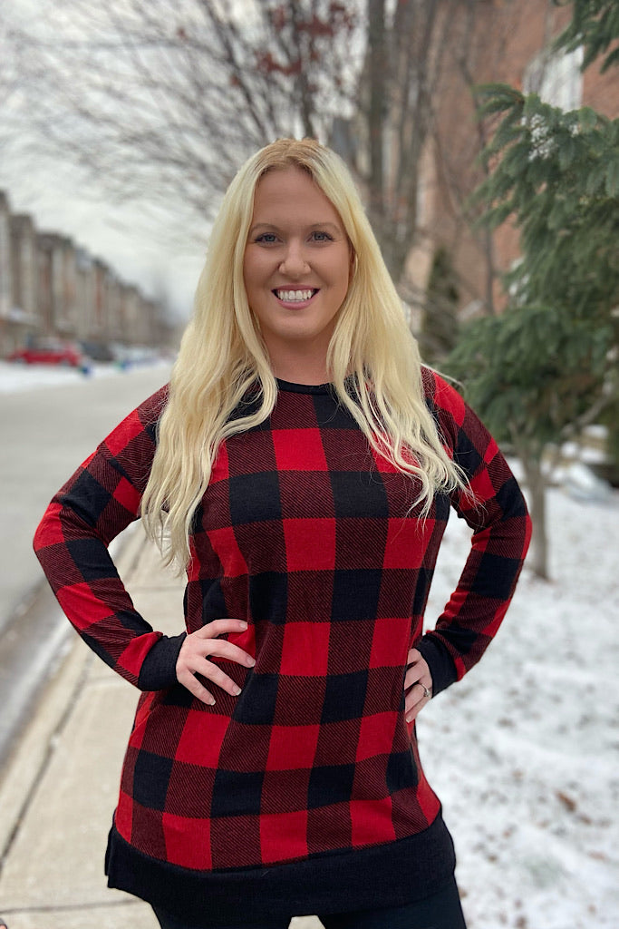 Red Plaid Long Tunic