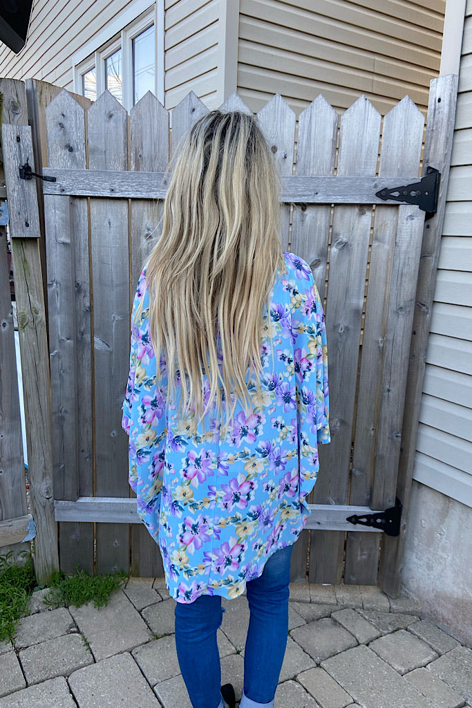 Baby Blue Florish Kimono