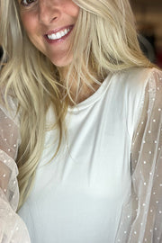 Take Me Out Lace Detail Top-Ivory