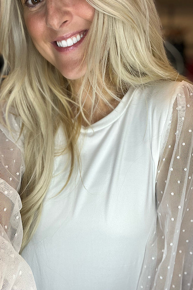 Take Me Out Lace Detail Top-Ivory