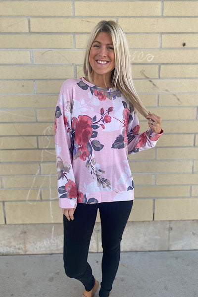 Watercolour Floral Long Sleeve Top