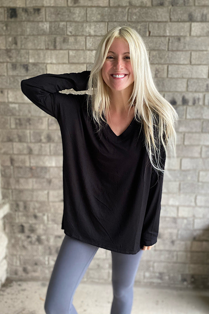 Black Lightweight Boho Top