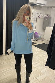 Pretty in Paradise Pullover- Baby Blue Mix