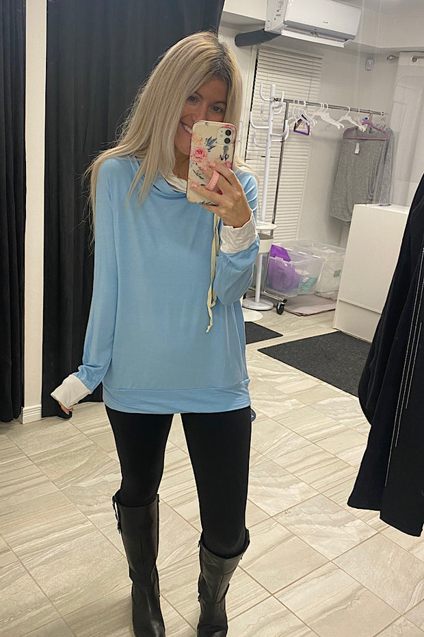 Pretty in Paradise Pullover- Baby Blue Mix