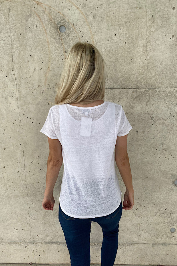 Jolie Off White Lace Trim V Neck Top-SALE