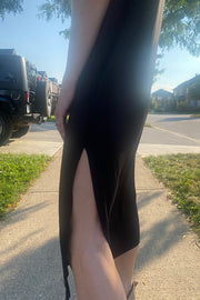 Bamboo Cutie Black Front Pocket Dress