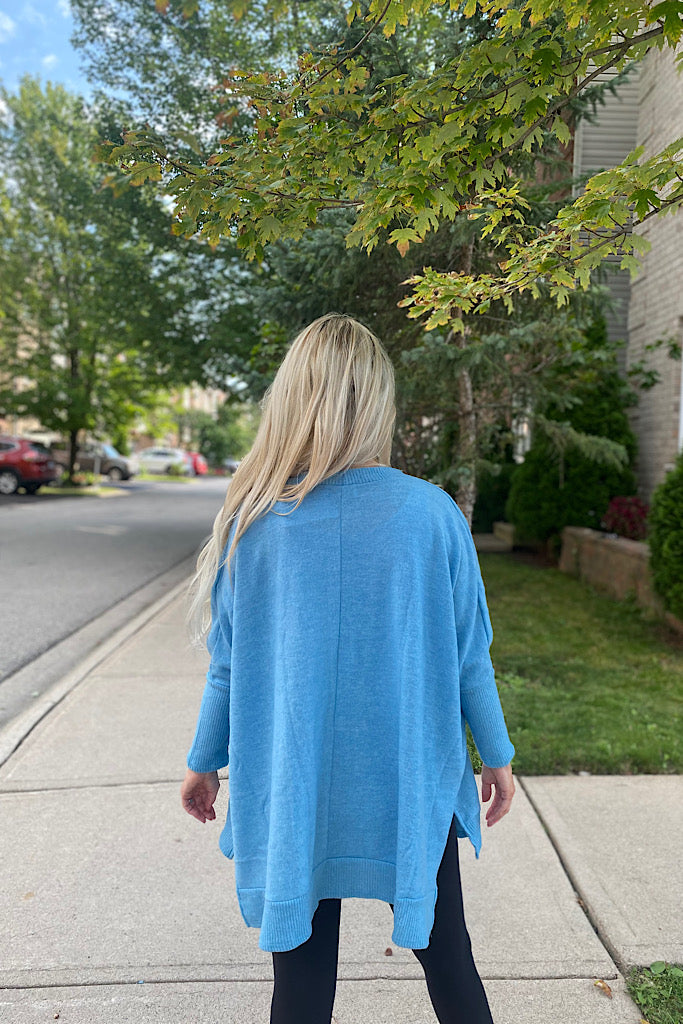 Sky Blue Soft Brushed Boho Top