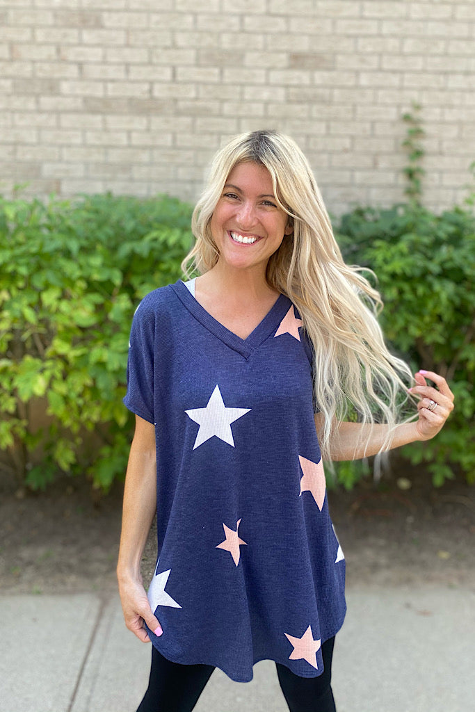 Navy Starry Adventures Loose Fit Top