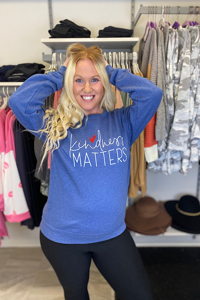 Kindness Matters Sweatshirt-Denim Blue