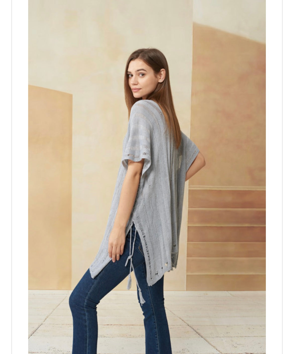 Love Boho Cover Up Top-Grey