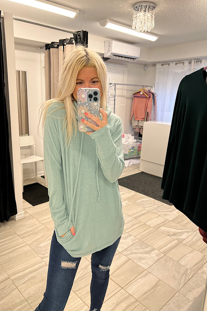 Dusty Blue Soft Pullover Top