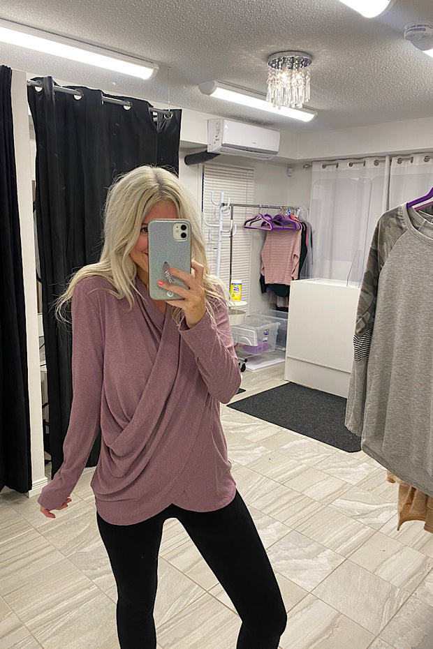 New Colour Stephie Surplice Ribbed Top
