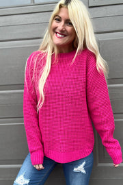 Classic Cindy Pink Hi Low Sweater